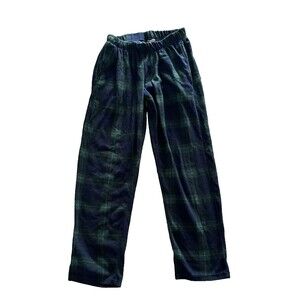 Aeropostale Pajama Pants Mens Size S Fleece PJ  Bottoms Green Plaid Loungewear
